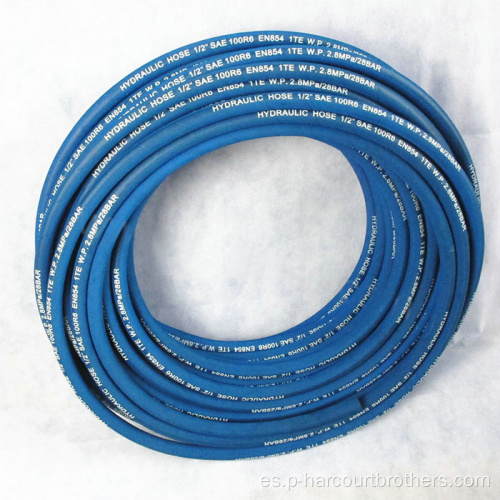 Manguera de goma hidráulica trenzada fibra SAE 100 R6